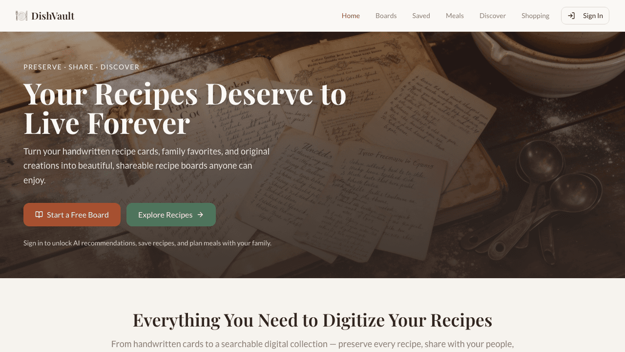 DishVault screenshot